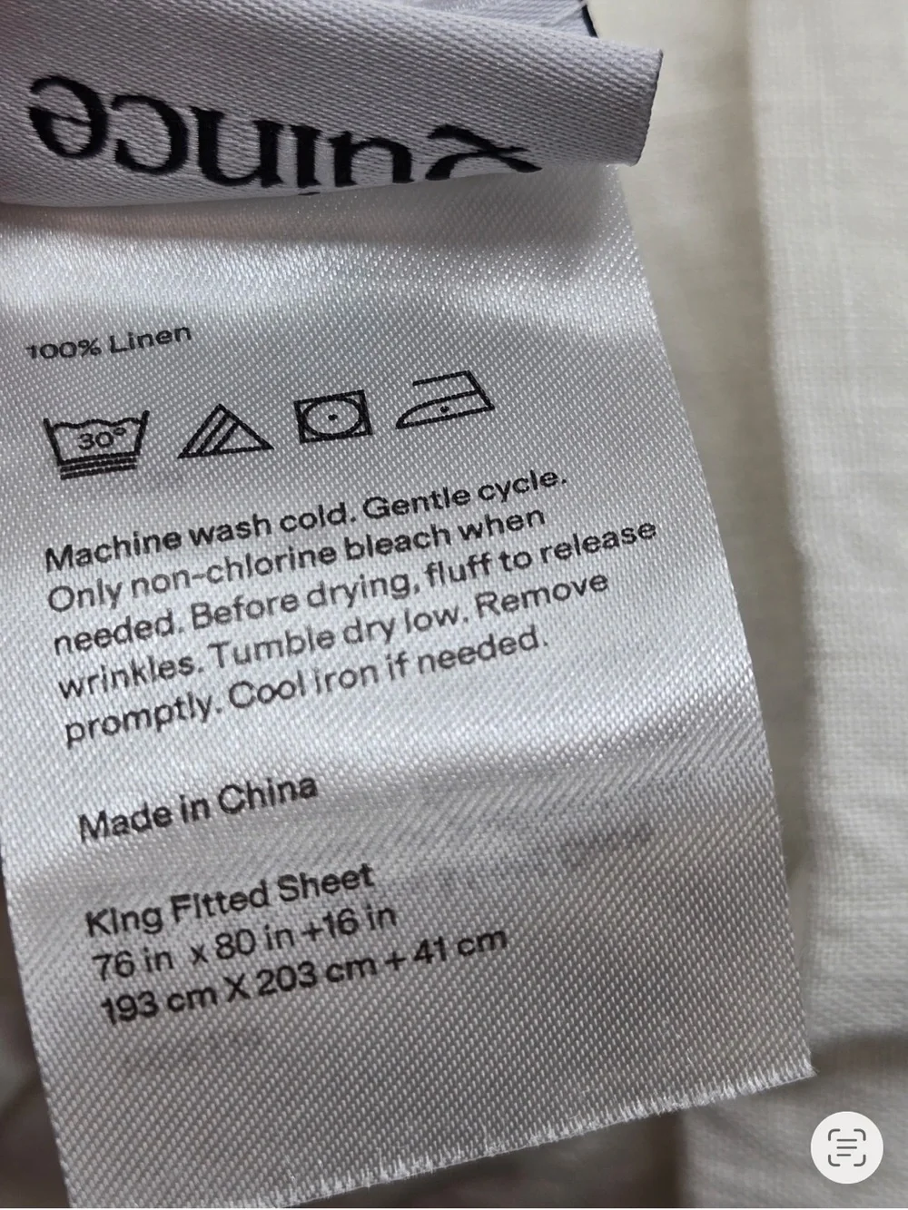 QUINCE European Linen Sheet Set King Ivory White 0562